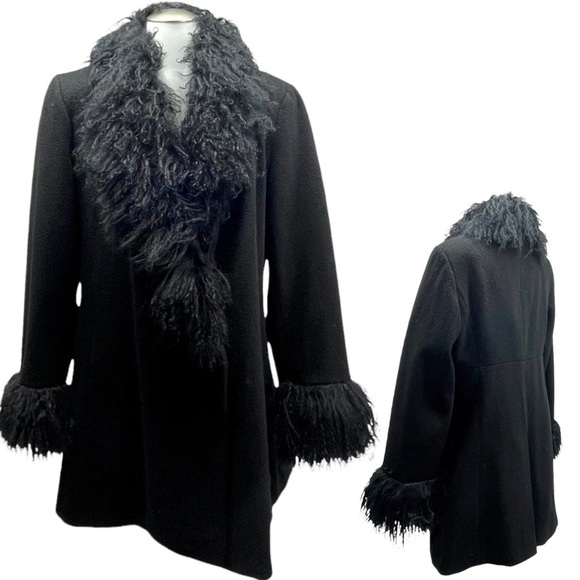 Marvin Richards Jackets & Blazers - Marvin Richards Black Teddy Jacket with Fur Trim